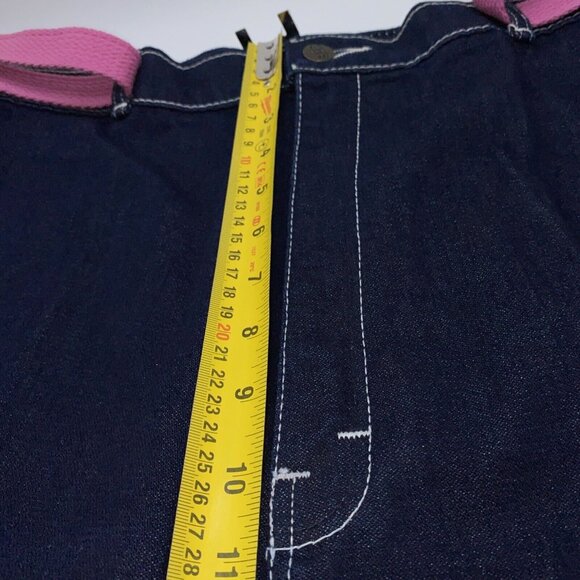 Vintage JTF Women’s Dark Jeans Pink Belt Embroidery Logo High Waisted Size 38 - Picture 12 of 16